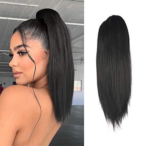 FESHFEN Straight Drawstring Ponytail Extension 14 inch Pony Tails Natural Synthetic Hairpieces Clip in Ponytails Extension for Women Girls, Natural Black FESHFEN Straight Drawstring Ponytail Extension 14 inch Pony Tails Natural Synthetic Hairpieces Clip in Ponytails Extension for Women Girls, Natural Black