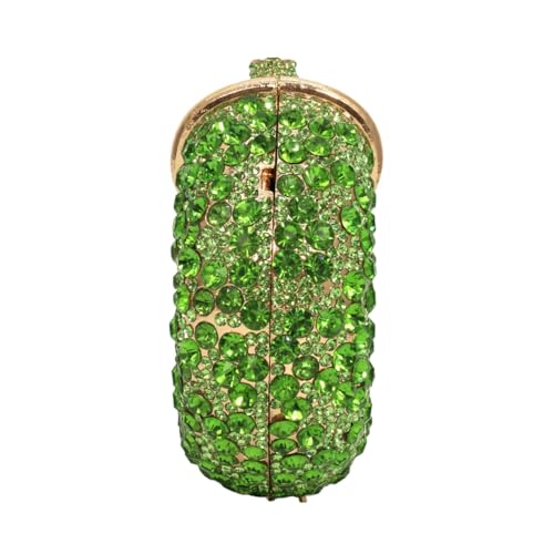 Image of UMREN Women Crystal Oval Shell Evening Purse Bags Luxury Rhinestone Clutch Unique Gems Handbag Bridal Wedding Shoulder Bag