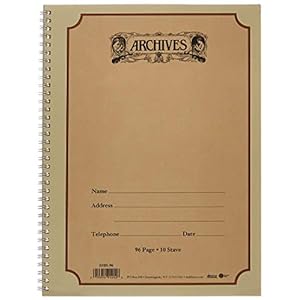 D’Addario Orchestral B10S-96 Archives spiraal gebonden muziekpapier boek, 10 notenbalken, 96 Pagina’s