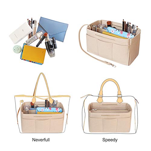 Soyizom Felt Tote Organizer 2in1 Bag Insert Handbag Liner Pouch (Beige, X-Large) by Soyizom - Image 6