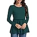 Bearsland Women’s Nursing Top 3pack Long Sleeve Scoop Neck Breastfeeding Shirts Nursing Shirt, Black & Dark Green & Dark Red, XL