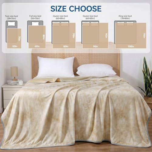 Image of Guohaoi Cooling Throw Blanket for Hot Sleepers, Twin Size 90''x108'' Lightweight Breathable Summer Bed Blanket for Couch, Arc-Chill Q-Max >0.5 Cool Fiber, Lightweight Blanket Ivory White