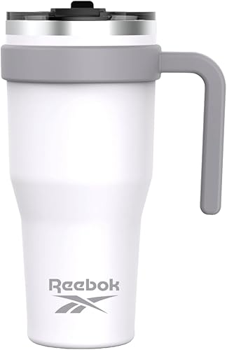 Miniatura 10 de Reebok Vaso de acero inoxidable con asa, vaso de 40 onzas, dos tonos, doble pared aislado al vacío, vaso a prueba de fugas para hombres y mujeres