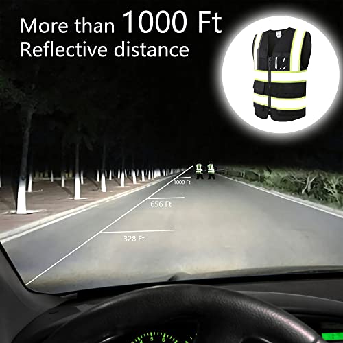 Asiphitu H-VEST-BLACK-XL Reflective High Visibility Safety Vest thumb #5