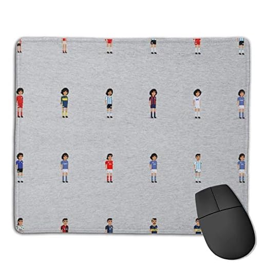 yantaiyu Mouse Pad Maradona Cuadro Imagen Pixel Antideslizante Diseños Personalizados Alfombrillas De Ratón para Juegos De Regalo Base De Goma Anime Oficina 25X30Cm Navidad Estudiantes Comp