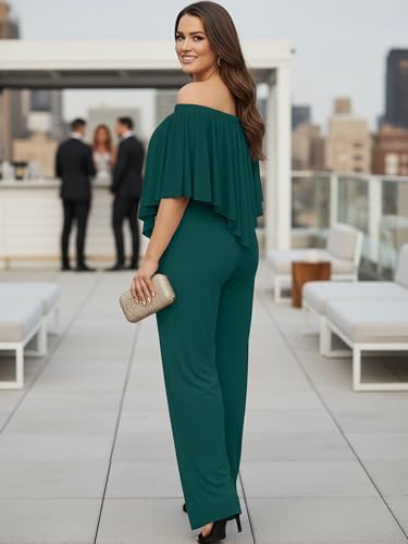 Image of KOH KOH Womens Long Pant Strapless Off Shoulder Pockets One Piece Jumpsuit