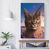 POLIUAWS Cuadro de pared de karacal para pared del hogar, arte de pared para adolescentes, dormitorio, sala de estar, lienzo, 50 x 75 cm