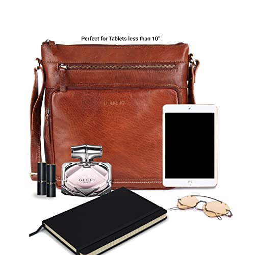 Lederbuck Olga Soft Real Leather Crossbody Handbag-Triple Zip Premium Sling Crossover Shoulder Bag For Women  thumb #5