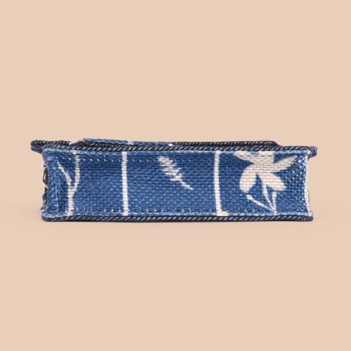 Image of ZOUK Tovi Mini Bag Wallet | Stylish Vegan Denim Crossbody Wallet for Women with Card Slots & Water-Resistant Lining | Handcrafted Small Sling Bag with Silver Chain Strap | Lakshadweep Azure