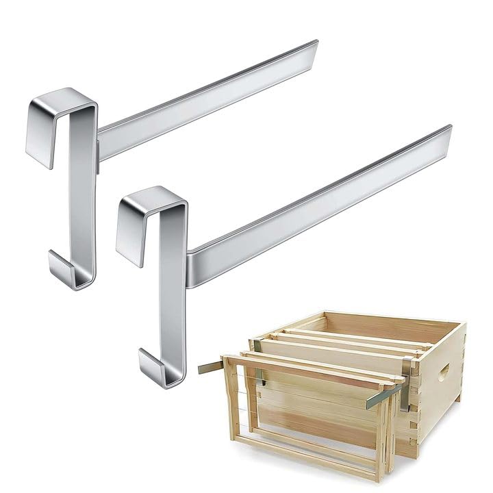 2 Pcs Beehive Frame Holder- Stainless Steel Beehive Frame Perch- 5 Full Frame Capacity Beekeeping Frame Support Bracket Rack- Bee Hive Frame Grip for Beekeeper