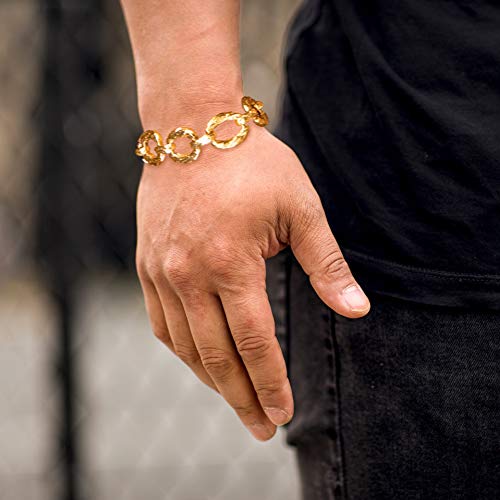 LIFETIME JEWELRY Grooved O-Link Bracelet for Men and Women 24k Real Gold Plated4