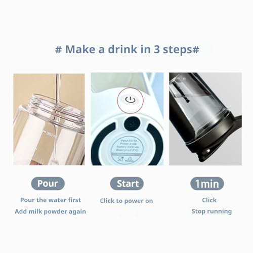 Bouteille shaker électrique 17 oz et mélangeur vortex rechargeable pour poudre de protéine