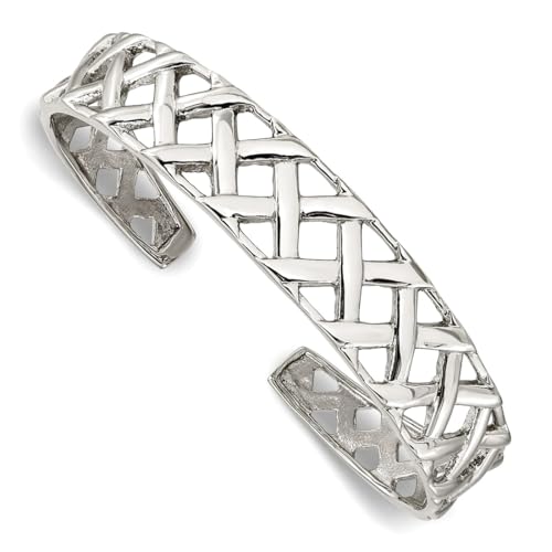 JewelryWeb Stainless Steel Polished Bangle Bracelet 14mm Wide Cuff-Bracelet for Women