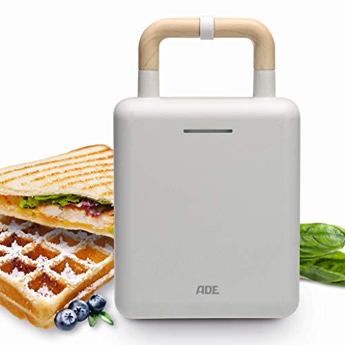 ADE Waffeleisen Sandwichmaker 2in1 KG2006 auswechselbare Platten, Sandwichtoaster mit Antihaftbeschichtung zum Backen…