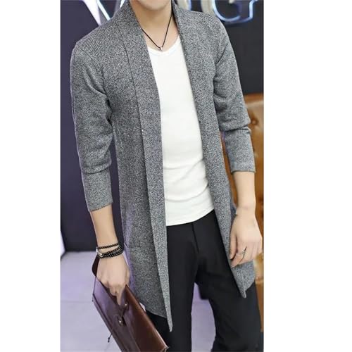 Men Long Leather Blazer Jacket Autumn Stylish Lapel Business Casual Fashion Outerwear Plus Size3