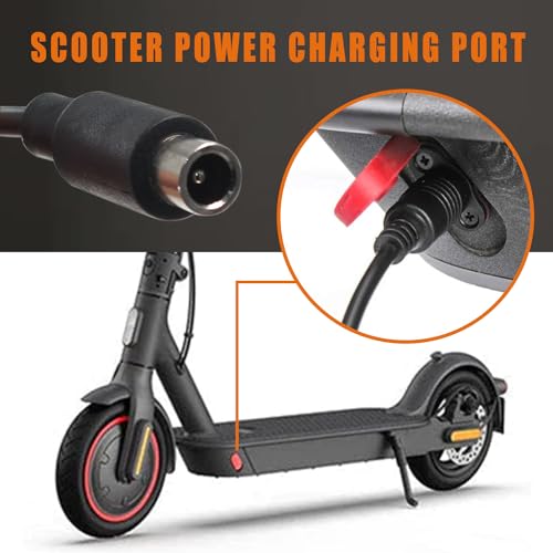 BOEEA 42V 2A Ladegerät für E Scooter, Hoverboard Ladekabel, Elektroroller Ladegerät für 36 V Lithium Batterie,Netzteil mit 5 Anschlüssen 8 mm 3 Zinken/12 mm 3 Zinken/8 mm RCA/3-poligen XLR-Stecker