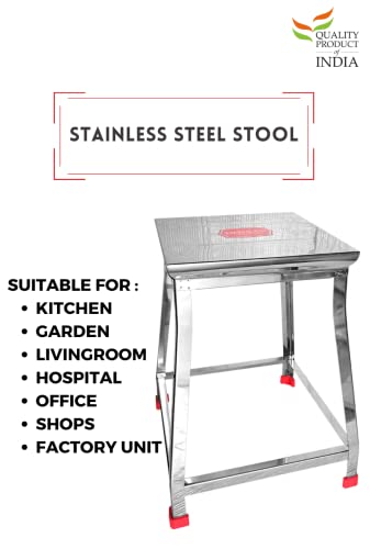Image of Stainless Steel Stool /Table 18 Inch Height - Silver