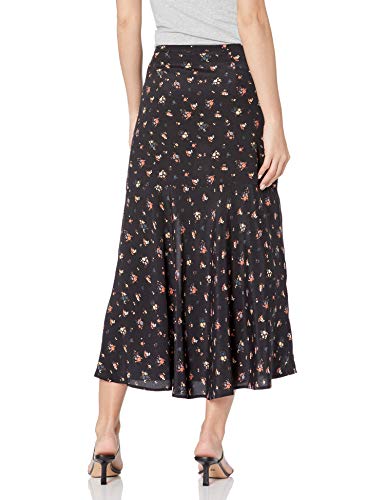 Paige Women's Kacie Vintage Inspired High Waisted Midi Skirt, Black Multi, M #TOP1