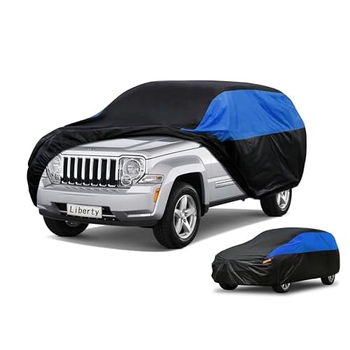 Jeep Car Cover Custom Fit Jeep Liberty Waterproof All Weather for Automobiles, Lightweight Full Exterior Cover Outdoor Sun UV Rain Dust Snow Wind Prot