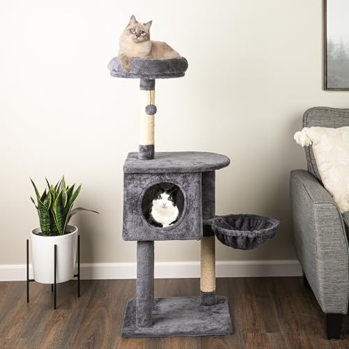 Torre para Gatos de 47 pulgadas con Hamaca y Rascadores miniatura 6