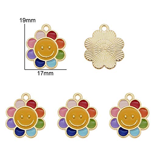 Breloques en émail marguerite visage fabrication bijoux loisirs créatifs