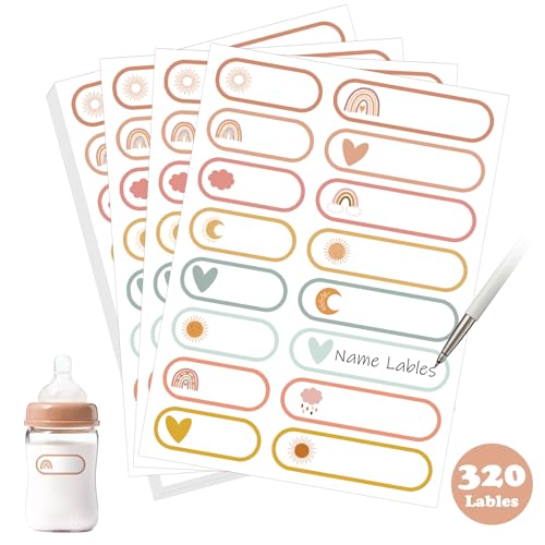 320 Pcs Baby Bottle Labels for Daycare, Name Labels for...