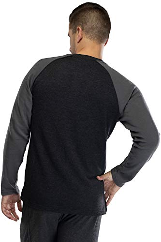 INTIMO Men's Cotton Rayon Soft Fleece Henley Long Sleeve Shirt3
