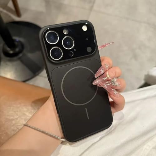 Coque iPhone 13 magsafe verre dépoli noir protection dos