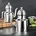 11 Oz Stainless Steel Oil Dispenser, Oil Dispenser, Spout Oil Can Vinegar Jug Sauce Grease Storage Can (Silver)