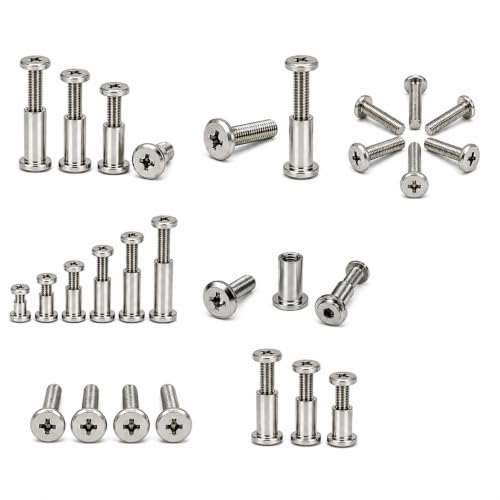 Image of By VP INDUSTRIES (Combo -20 Pcs) M6x35 mm JCB Phillips Head Screw with Sleeve Nut | Nickel Plated, Male-Female Connector for Woodworking, Electrical Fittings, DIY Projects & Industrial Applications