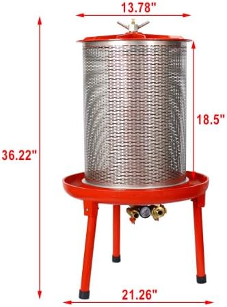 Hydraulic Fruit Wine Press with Fruit and Apple Crusher - Electricity-Free/Water-powered Cider Wine Bladder Press