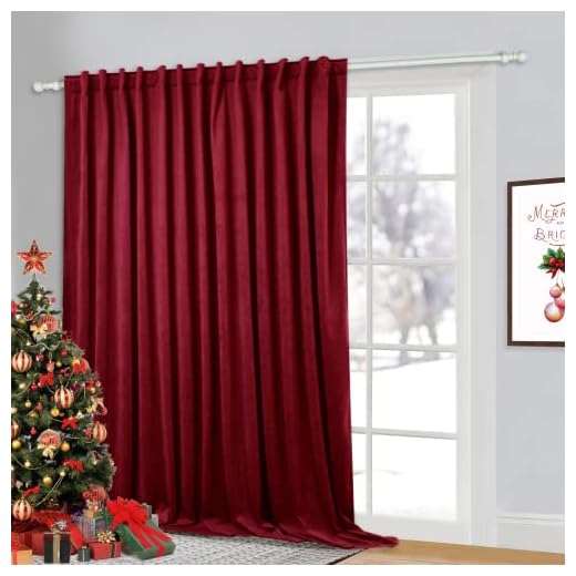 StangH Room Darkening Curtains Red - Extra Wide 120 inches Long Theater Velvet Drapes for Display Window Decor, Holiday Backdrop Curtains for Party / Hallway, 100 x 120-inch, 1 Panel