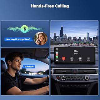 LAMTTO 9.26" Wireless CarPlay Screen for Car - Apple CarPlay & Android Auto Touchscreen, 1600x600 HD IPS Display, Plug & Play, OTA Updates, Waterproof Backup Camera & Screen Mirroring