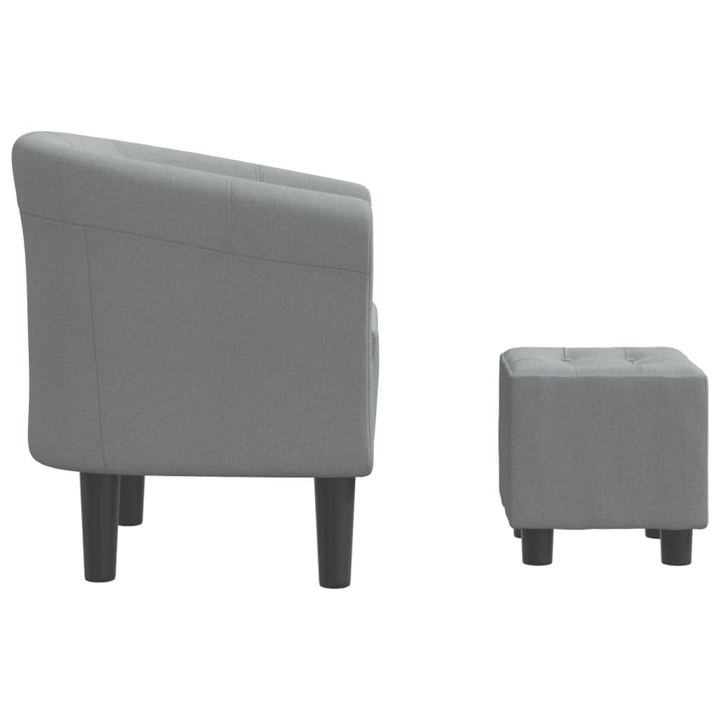 vidaXL Chaise Cabriolet avec Repose-Pied Gris Clair Tissu