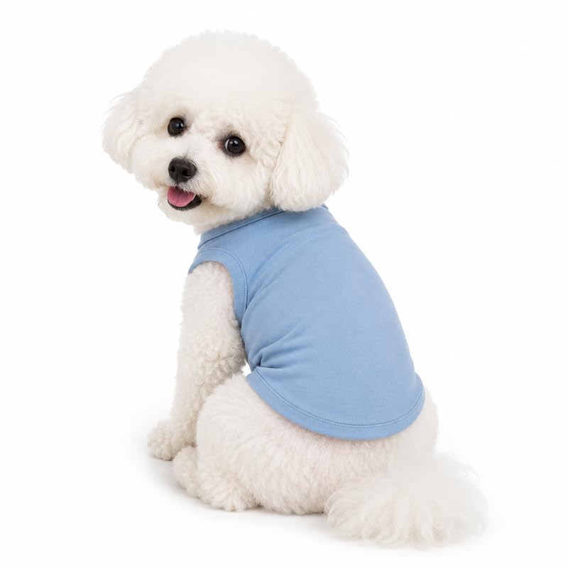 Petitebelle Plain Single Color Puppy Dog Shirt (Blue, X-Small) — image 1