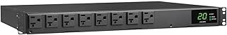 Tripp Lite Metered PDU, Auto-Transfer Switch (ATS), 20A, 120V, 1.92kW, Single-Phase - 16 Outlets (5-15/20R), Dual 12ft L5-20P Input Cords - 1U Rackmount, TAA Compliant, 2 Year Warranty (PDUMH20ATS)