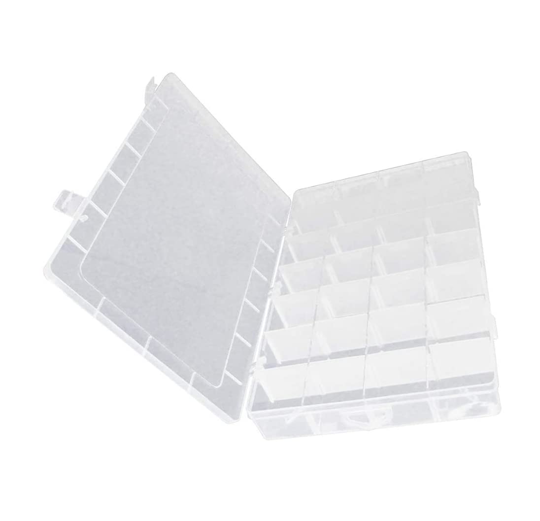 Auniwaig Scatola portaoggetti per componenti in PP, organizer in plastica, contenitore regolabile, griglie rimovibili, scatole per attrezzi, 28 griglie rimovibili, per piccoli accessori per componenti