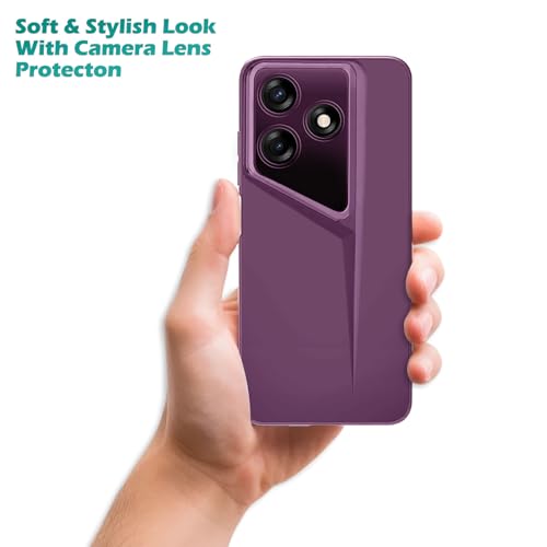 Image of Amazon Brand - Solimo Ultra-Thin Blade Runner Series Matte Finished Camera Protection Soft Back Cover for Tecno Spark 10 | Tecno Spark 10C - Purple