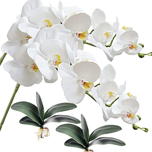 Grande orchidée artificielle 9 fleurs HinyoCo | Composition florale durable haut de gamme - 2