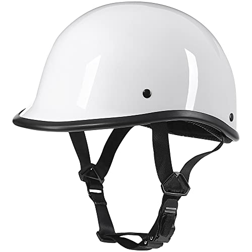 Woljay Helmets Half Cap Vintage Shell Open Face Motorcycle Helmet - Dot Approved (X-Large, White) #TOP1