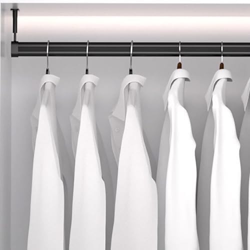 Heavy Duty Chrome Clothes Hanging Rail, Adjustable L-Shape Wardrobe Pole Support Brackets, 75CM (29.5") Clothes Storage Solution, Durable Closet Rod for Organizing