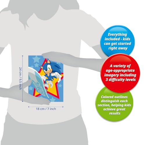 Ravensburger – CreArt Kids 18x24cm – Numéro d'art – Sonic – Kit de Peinture par numéros – Dès 7 Ans – 12023230