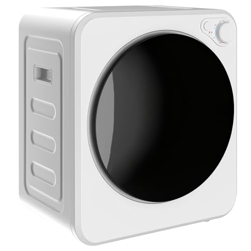 HOMCOM Mini Wäschetrockner 4 kg mit 5 Programme bis zu 60℃ 800W/400W Freistehend Wandmontierbar Ablufttrockner mit reversibel Edelstahltrommel Trockner für Kleidung Wohnmobile Wohnheime Zuhause Weiß