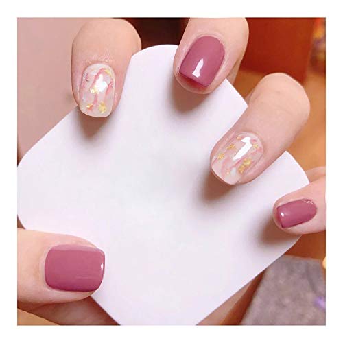 最安値 Sifashion こしあん色 金箔 ぼかし綺麗です かわいい 24p 無地ネイルチップ 純色ネイルチップ 結婚 ネイルの価格比較