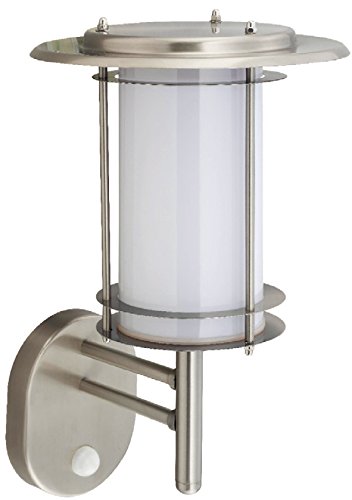 tp24 3275 Doha Modern Lantern Outdoor Fitting in Stainless Steel Finish with Passive Infra-Red Sensor, Stainless Steel
