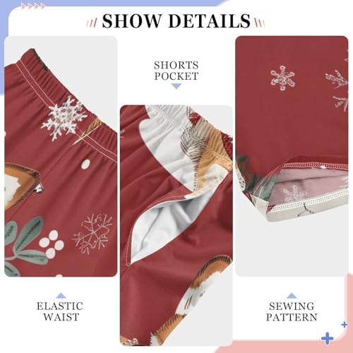 Corgi Dog Xmas Tree Boys Long Pants Soft Trousers Elastic Waist Kids Lounge Bottoms with Pockets S-XL4