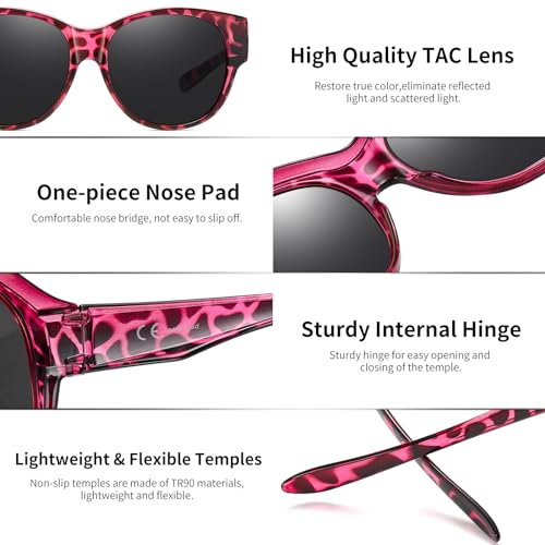 Image of GEGURI Polarized Sunglasses Fit Over Glasses for Men Women, Oversized Square Sun Glasses UV400 Protection Shades