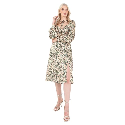 Robe longue manche imprimé animal Lovedrobe pour cocktail et fête