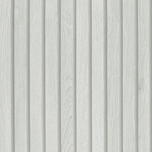 VEELIKE 15.7''x118'' Wood Slat Peel and Stick Wallpaper White Beadboard Wallpaper for Bathroom Bedroom Non-Textured Waterproof Removable Slat Wall Paper Prepasted Wood Contact Paper for Walls Cabinet