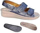 Generico Sandalias de mujer con plantilla extraíble anatómica, suela flexible, ajuste personalizable, Flex'is RE81, 100% Made in Italy, turquesa, 37 EU
